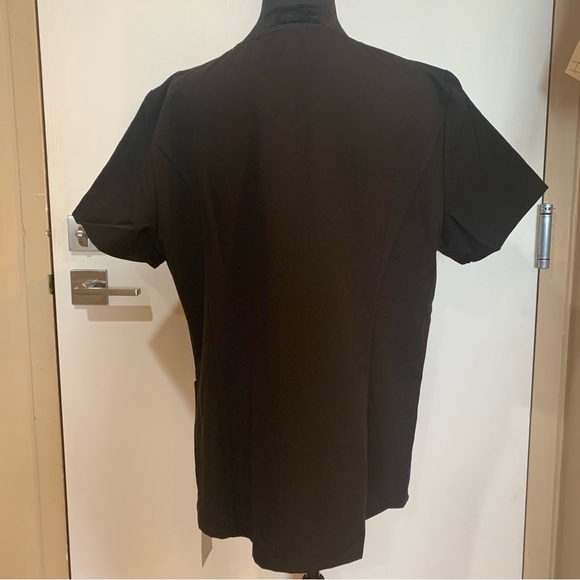 HALARA V-Neck Xtra Large Short Sleeve 2 Pockets Split Hem Stud Work Blouse/Scrub - Picture 5 of 6